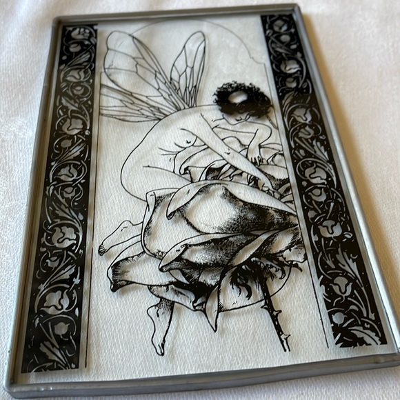 Art Nouveau style glass display part panel 6” x 4” Fairy Fantasy - Picture 2 of 8